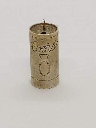 Vtg Sterling Silver Coors Beer Can Pendant Charm