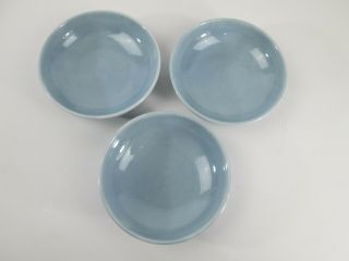 Set Of 3 Russel Wright Iroquois Casual China Blue 5 " Dessert Bowl