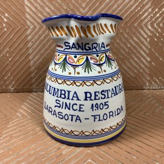 Ceramic Stoneware Columbia Restaurant Celebration Sangria Pitcher Sarasota - Fl