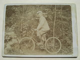 Cab Photo 1900 Fahrrad Radfahrer Horn Hupe Antique Bicycle Velo Ancien Cyclisme
