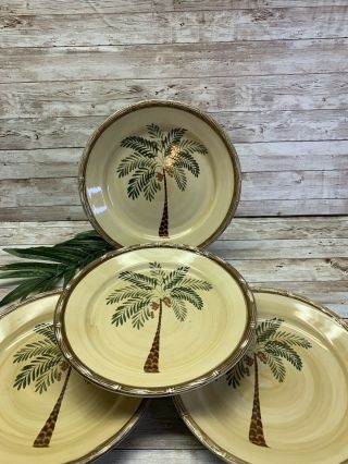 West Palm Trees By Home Trends Dinner Plates,  Set Of 4