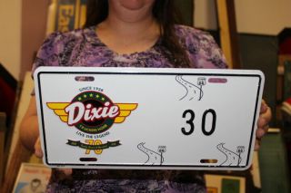 Vintage Dixie Truck Stop Route 66 Embossed Metal License Plate Gas Oil Sign