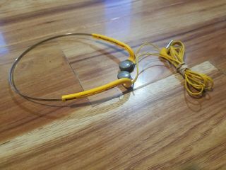 J) Vintage Sony Mdr - W07 Yellow Sport Walkman Headphones