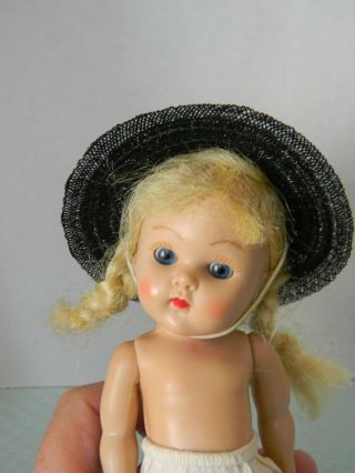 Vogue Ginny doll Tiny Miss 41 Black Straw Hat Muffie Ginger 2