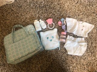 American Girl Doll Retired Bitty Baby Pleasant Company Diaper Bag Set