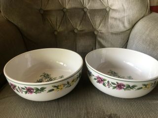 Pair Pre Owned Royal Worcester Herbs Bowls 8’ Wide.  Soup Or Vegetable Bowls ?