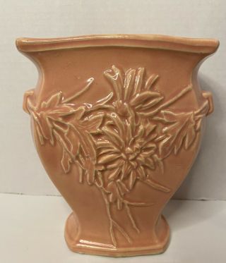 Vintage Mccoy Pottery Pink Vase 7” H
