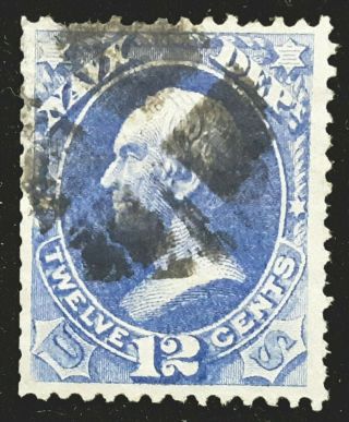 Us Official Stamp 1873 12c Navy Clay Scott O41