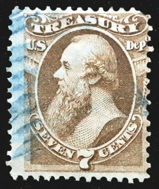 Us Official Stamp 1873 7c Treasury Stanton Scott O76