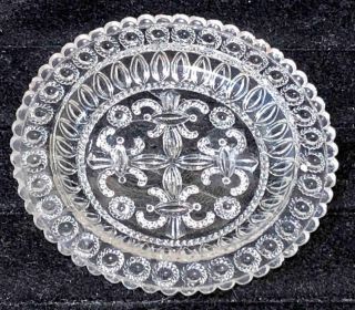 Antique Lacy Glass Cup Plate,  Lr - 216,  Fort Pitt Glass,  C.  1830