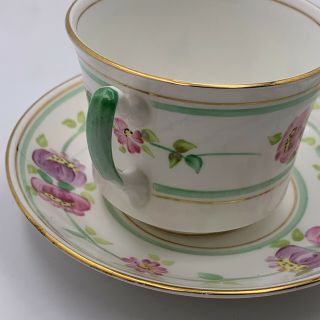 Vintage Adderley English Fine Bone China Tea Cup & Saucer Set Pink Gold Flowers 2