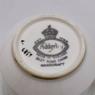 Vintage Adderley English Fine Bone China Tea Cup & Saucer Set Pink Gold Flowers 3