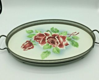 Enamel Porcelain Tray Vintage With Steel Edge Dressing Table (me160g)
