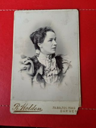 Well To Do Attractive Victorian Lady.  Darwen Made Cabinet Photo By R.  Holden