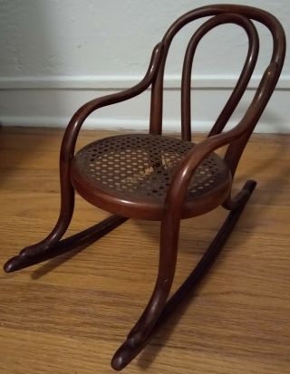 Vintage Doll - Sized Wooden Rocking Chair