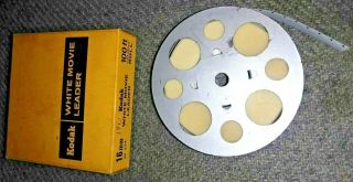 Vintage Kodak 16mm White Movie Film Leader 100 Foot Roll