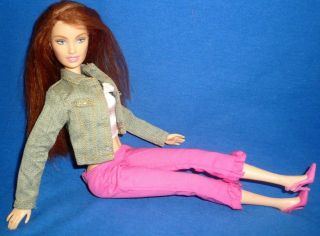 2004 Fashion Fever Drew Barbie Doll Red Hair Pale Skin Lara Face Redressed Flaws