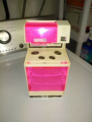 Vintage 1978 Barbie Dream House Furniture Pink Stove & Microwave Mattel