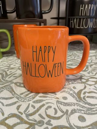 Rae Dunn " Happy Halloween " Orange Coffee Mug.  2021 Release