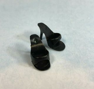 Vintage Barbie Doll Accessories 1959 Sweater Girl Black High Heel Open Toe Shoes