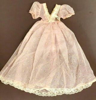 Vintage Madame Alexander 20 " Cissy Doll Tagged Pink Floral Robe Nightgown Xcma1