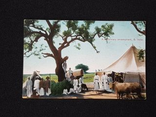 Antique Art Postcard Of A Missionary Encampment South India
