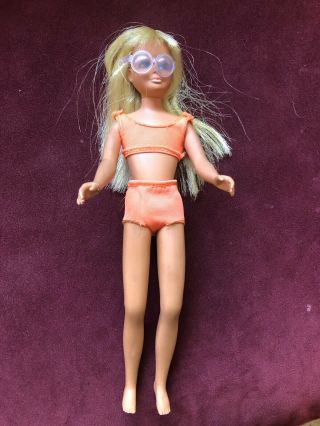 1967 Sun Set Malibu Skipper Barbie Doll Japan Twist And Turn Mattel