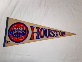 Vintage Mlb Houston Astros Felt Pennant— Full Size 30”