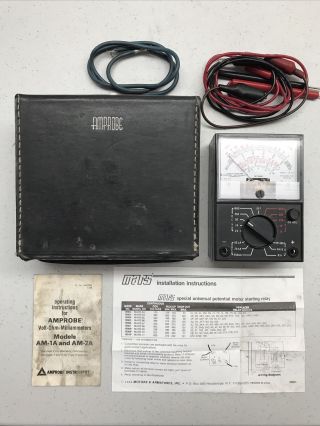 Vintage Amprobe Digital Industrial Multimeter Model Am - 2a W/ Leads