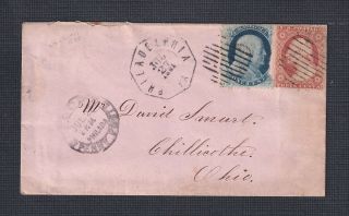 Usa 1861 Blood’s Penny Post On 3c Cover Philadelphia To Chillicothe Ohio