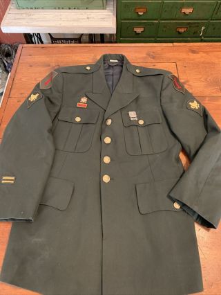 Vintage Us Military Army Green Coat Dress Blazer Jacket Uniform Men 