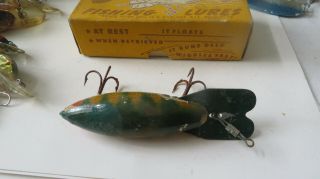 Fishing Lure Bomber 3¾ " Overall Vintage Wood Deep Diver In A Vintage 614 Box