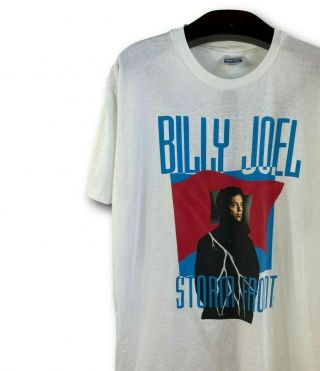 Vintage 1989 - 1990 Billy Joel Storm Front Tour Graphic Band Tee T - Shirt Sz Xl