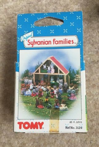 Vintage Sylvanian Families Epoch Dressing Table Chair Green Boxed Tomy 1980s 3