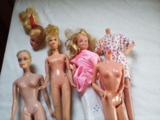 Rare 60s And 70s Barbie Heads And Body Parts