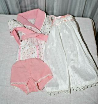 Vintage Night Gown Panties & Initialed Robe Made For Madame Alexander Cissy Doll