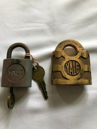 Group Of 2 Vintage Yale Padlocks,  1 With Key – Group 5