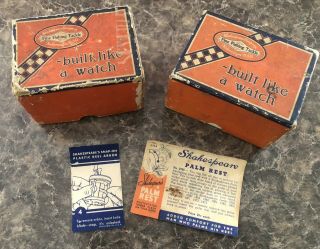 Shakespeare 1920 & 1921 Wondereel Bait Casting Reel Boxes Vintage Fishing