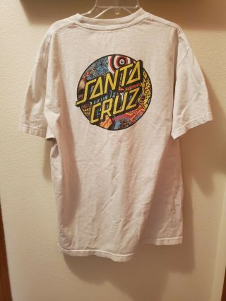 Vintage 90 ' s Santa Cruz Skateboards Short Sleeve T Shirt Adult Medium/Large 2