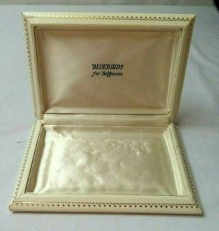 Vintage Estate Charles A.  Miller Bluebirds For Happiness 5x7 " Jewelry Box Bin 2