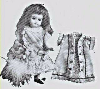 7 " Antique French All - Bisque Milette Doll Coat - Dress Variations Underwear Pattern