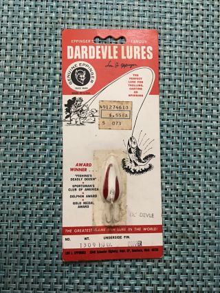 Nos Eppinger’s Dardevle Imp Spoon Red/white Fishing Lure