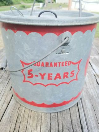 Vintage Mit - Shel Better Bilt 77 - 10 floating galvanized metal minnow bait bucket 3