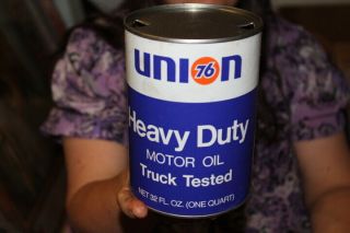Vintage Union 76 Heavy Duty Truck Motor Oil 1 Quart Can Gas Station Sign