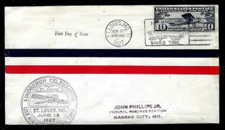 C10 10c Air Mail Stamp (1927) - Charles A.  Lindbergh - Rsc 