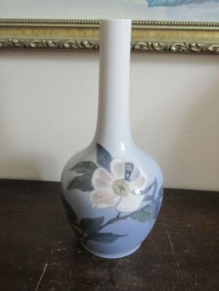 Royal Copenhagen Denmark Porcelain Bud Vase Blue Bee & Apple Blossom 1659