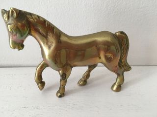 Antique Vintage Solid Brass Horse 10cm Figurine Figure