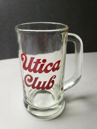 Vintage Utica Club Advertising Glass Beer Mug Stein