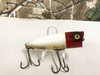 Vintage Heddon | Chugger Spook | Red Head White Body | Fishing Lure 3