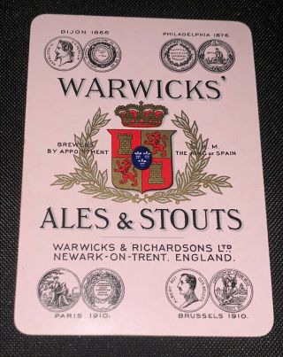 Playing Swap Cards 1 Wide Vintage Warwick’s Ales & Stouts Beer Advt
